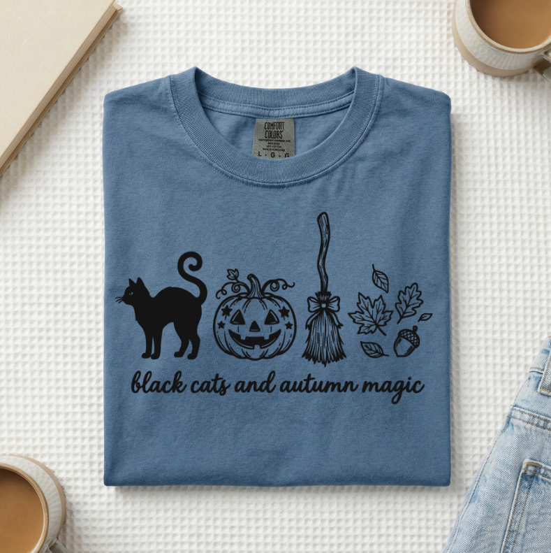 Black Cats & Autumn Magic T-Shirt (A)