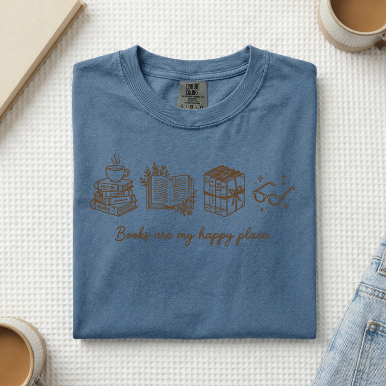Books Are My Happy Place T-Shirt (A)