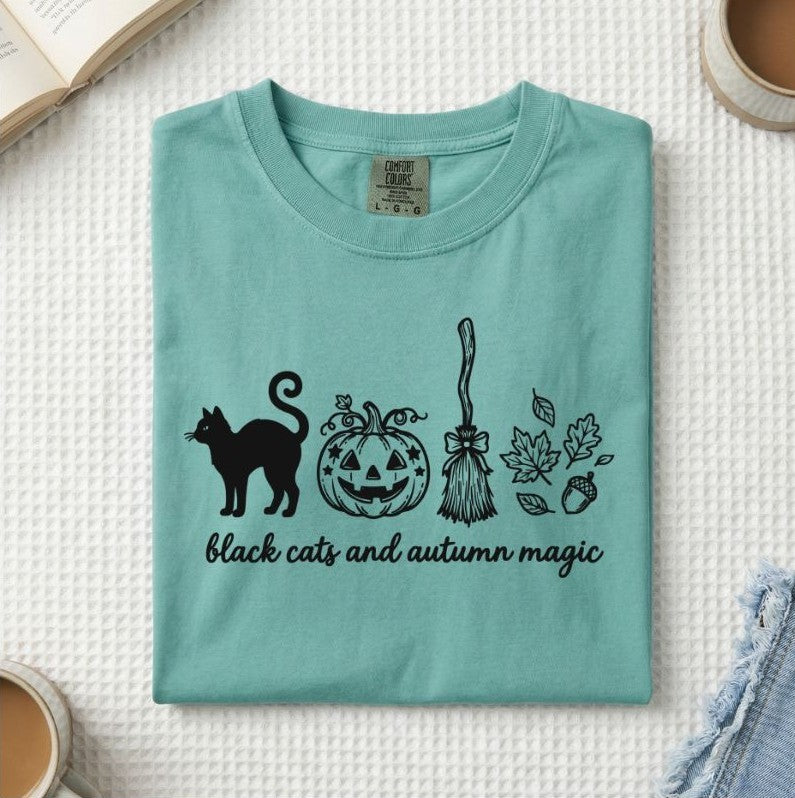 Black Cats & Autumn Magic T-Shirt (A)