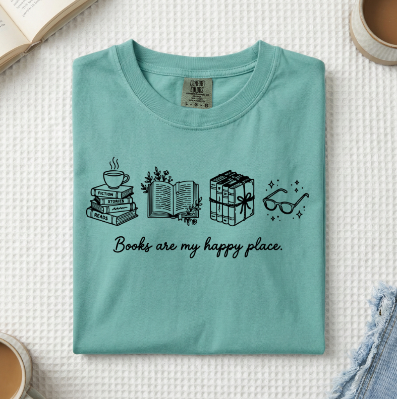 Books Are My Happy Place T-Shirt (A)