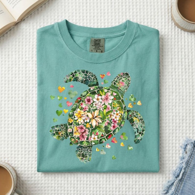 Floral Sea Turtle T-Shirt