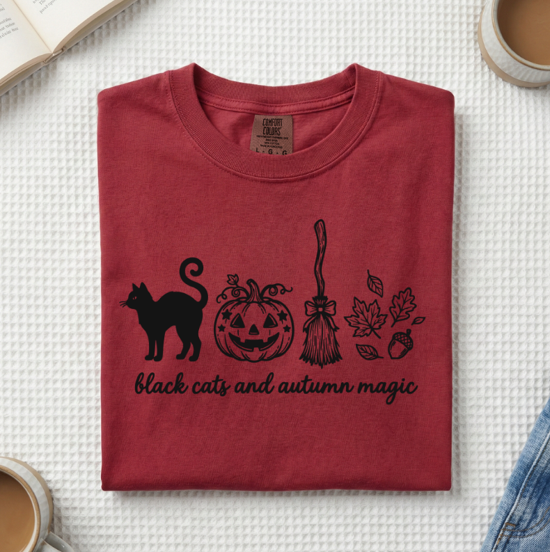 Black Cats & Autumn Magic T-Shirt (A)