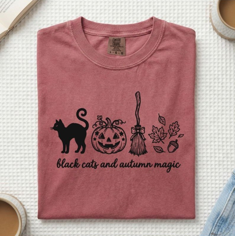 Black Cats & Autumn Magic T-Shirt (A)