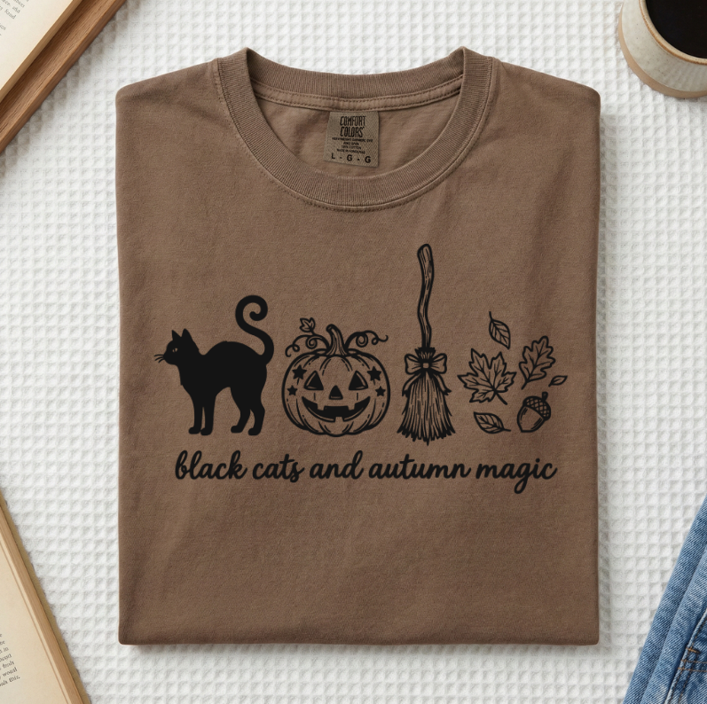 Black Cats & Autumn Magic T-Shirt (A)