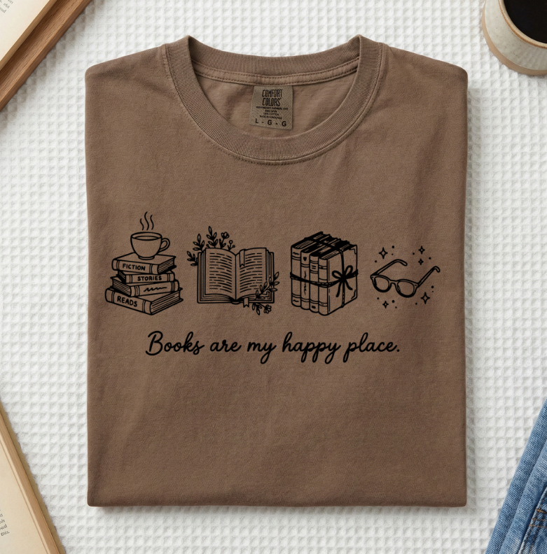 Books Are My Happy Place T-Shirt (A)