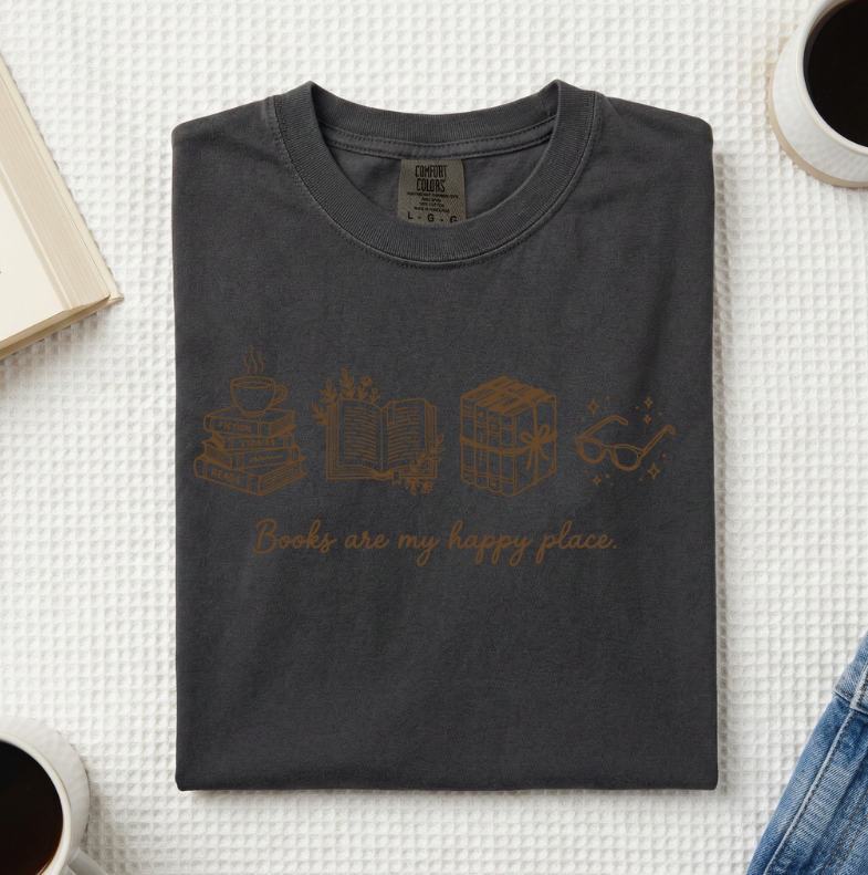 Books Are My Happy Place T-Shirt (A)