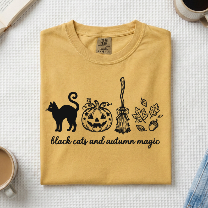Black Cats & Autumn Magic T-Shirt (A)