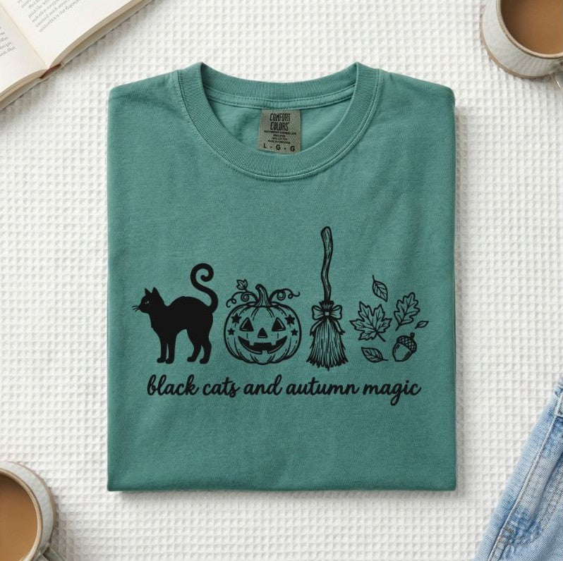 Black Cats & Autumn Magic T-Shirt (A)