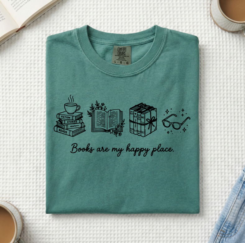 Books Are My Happy Place T-Shirt (A)