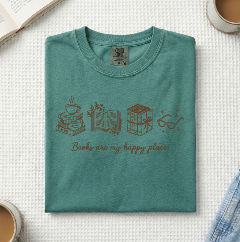 Books Are My Happy Place T-Shirt (A)