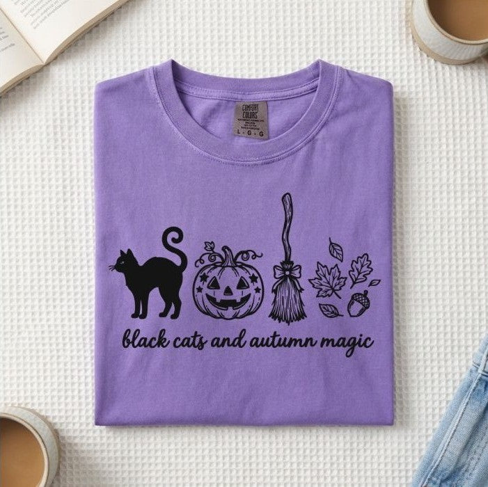 Black Cats & Autumn Magic T-Shirt (A)