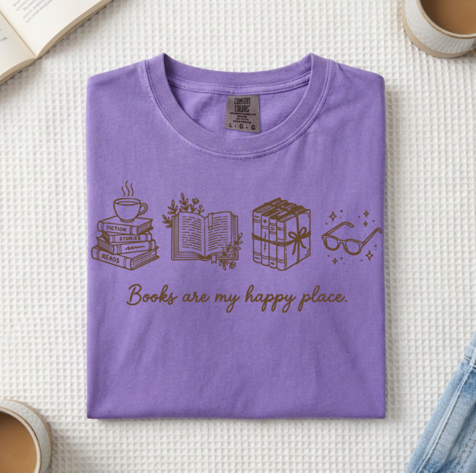 Books Are My Happy Place T-Shirt (A)