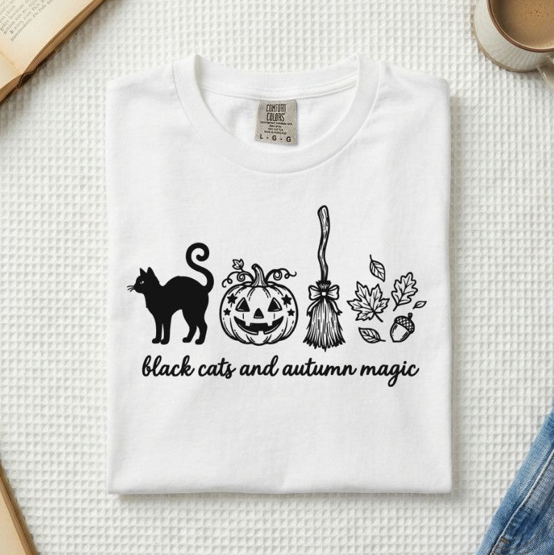 Black Cats & Autumn Magic T-Shirt (A)