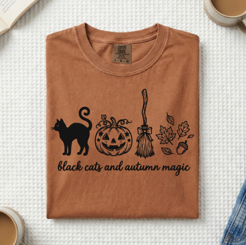 Black Cats & Autumn Magic T-Shirt (A)