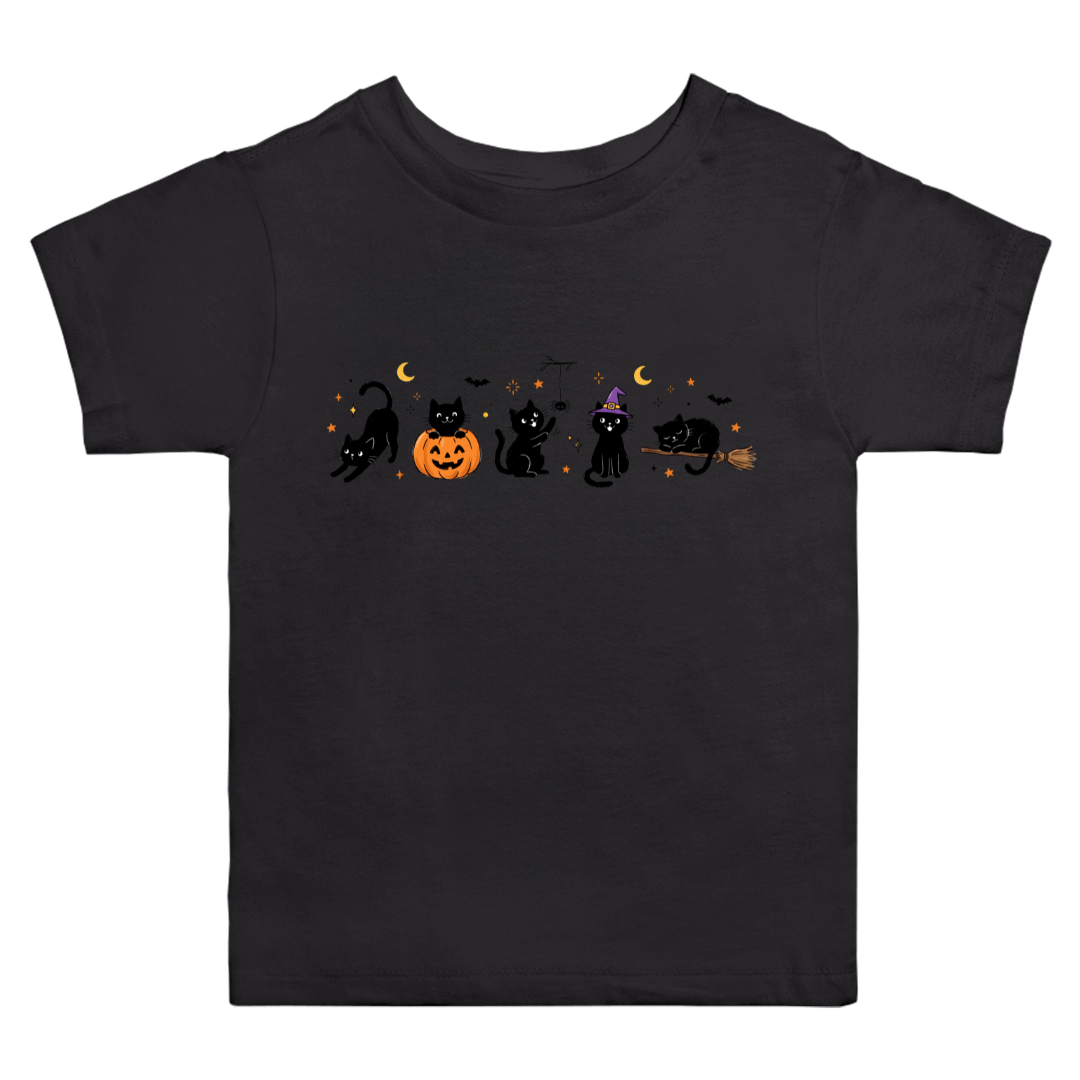 Halloween Black Cat Doodles T-Shirt (toddler)