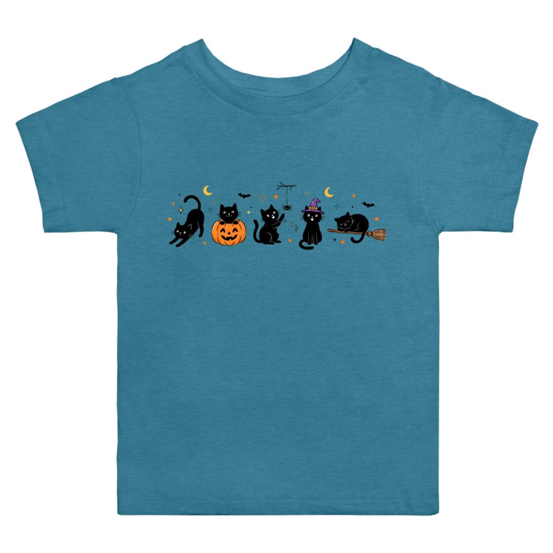 Halloween Black Cat Doodles T-Shirt (toddler)