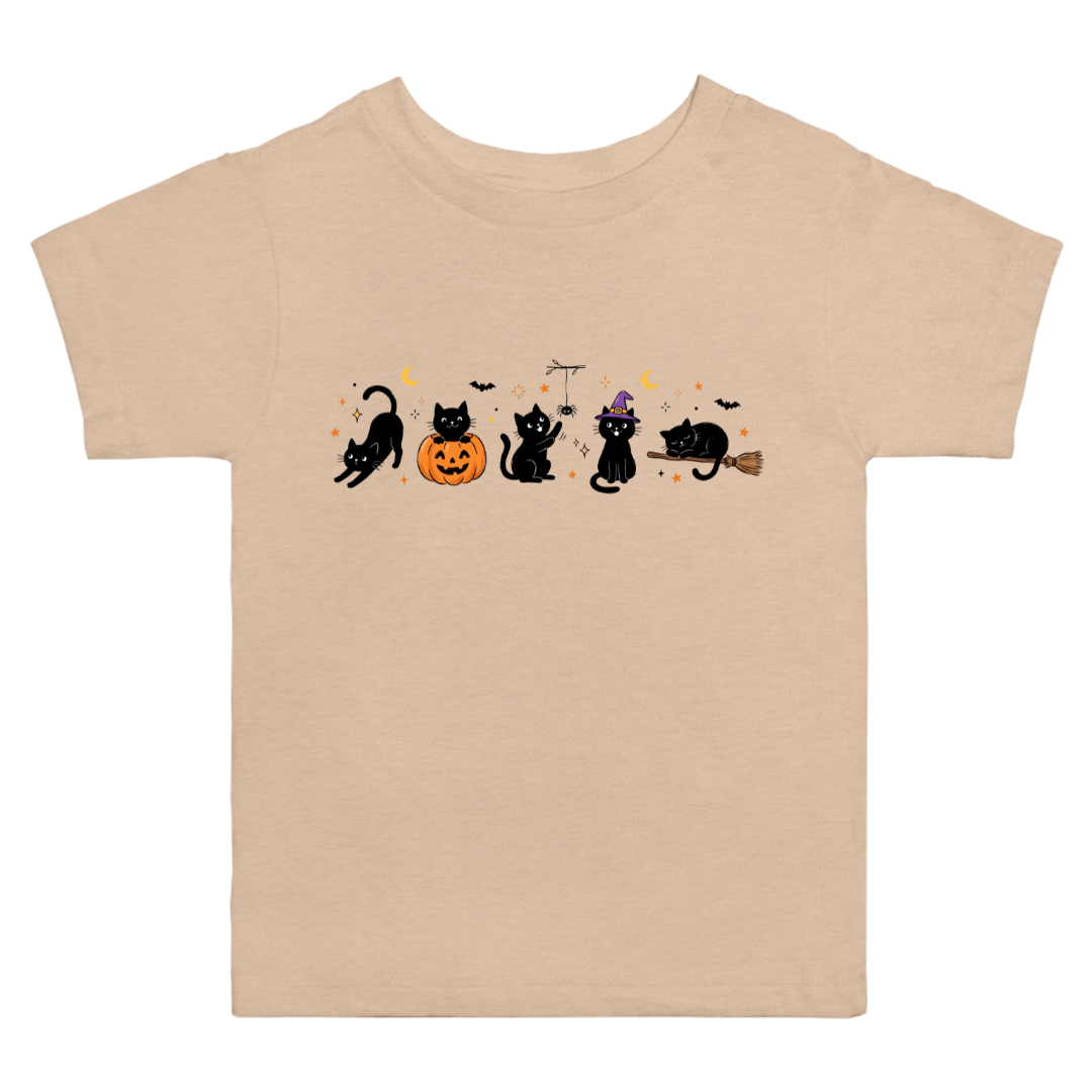 Halloween Black Cat Doodles T-Shirt (toddler)