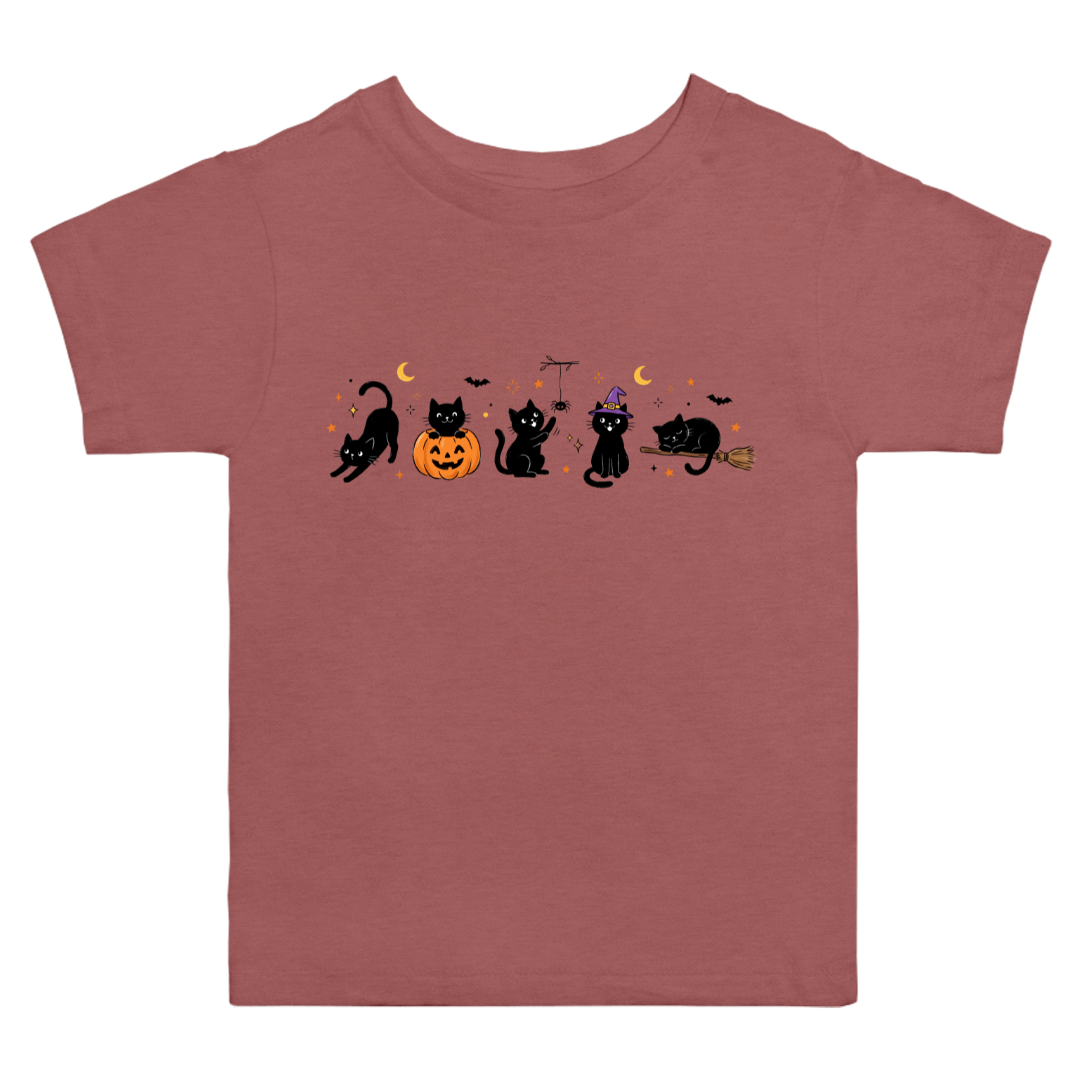 Halloween Black Cat Doodles T-Shirt (toddler)