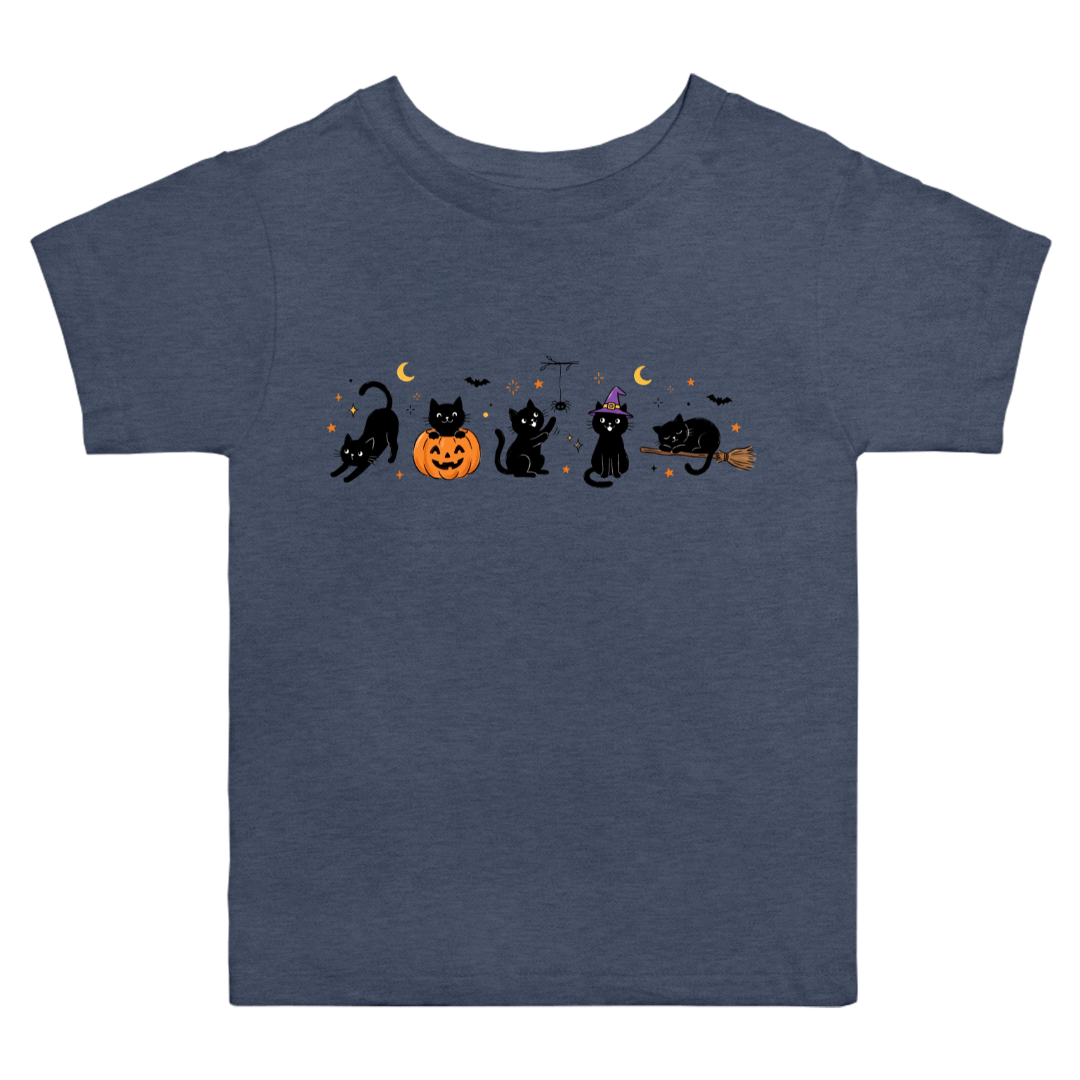 Halloween Black Cat Doodles T-Shirt (toddler)