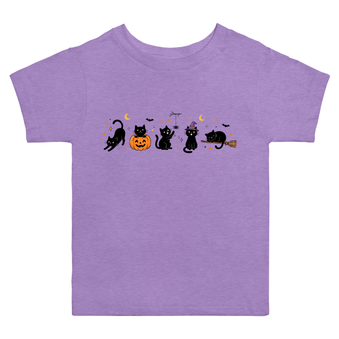 Halloween Black Cat Doodles T-Shirt (toddler)