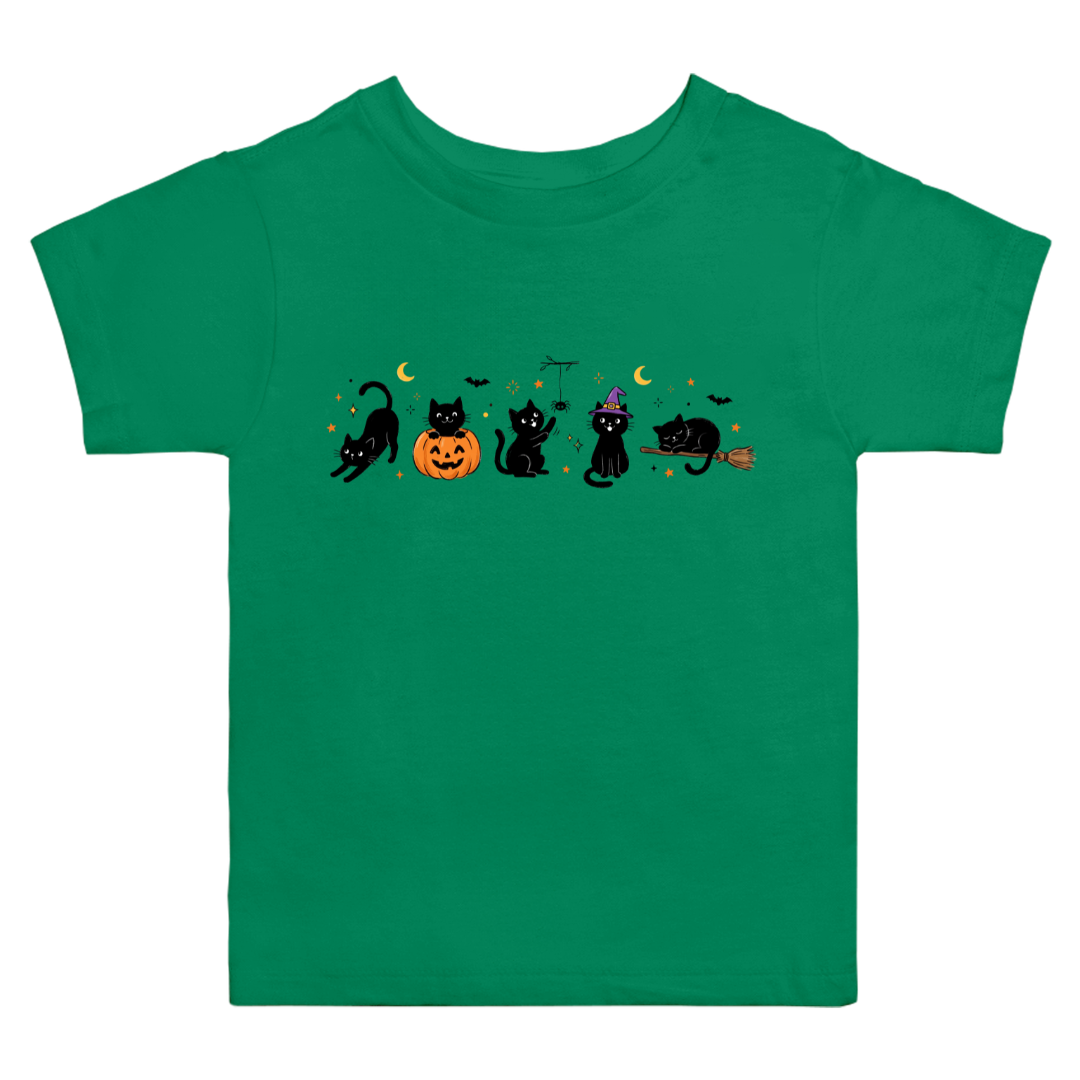 Halloween Black Cat Doodles T-Shirt (toddler)