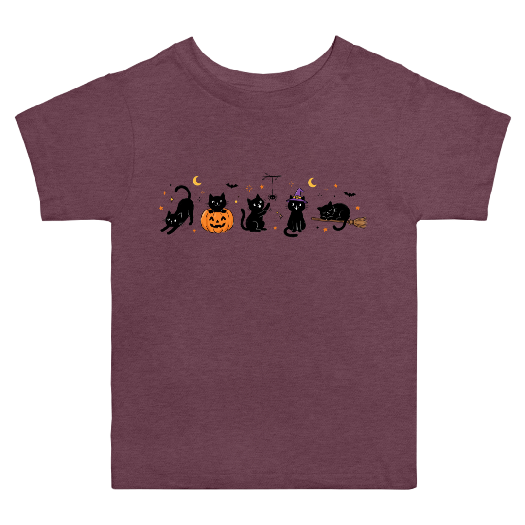 Halloween Black Cat Doodles T-Shirt (toddler)