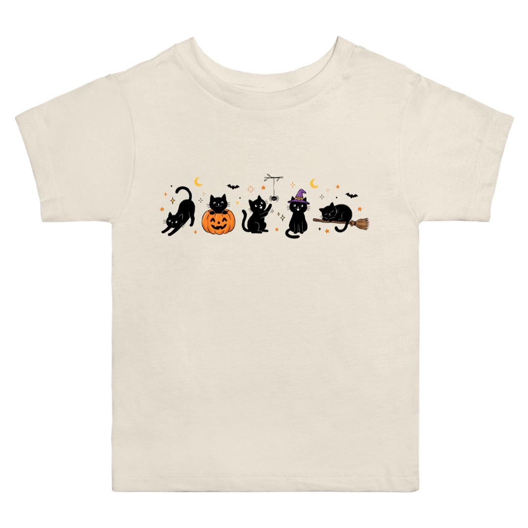 Halloween Black Cat Doodles T-Shirt (toddler)