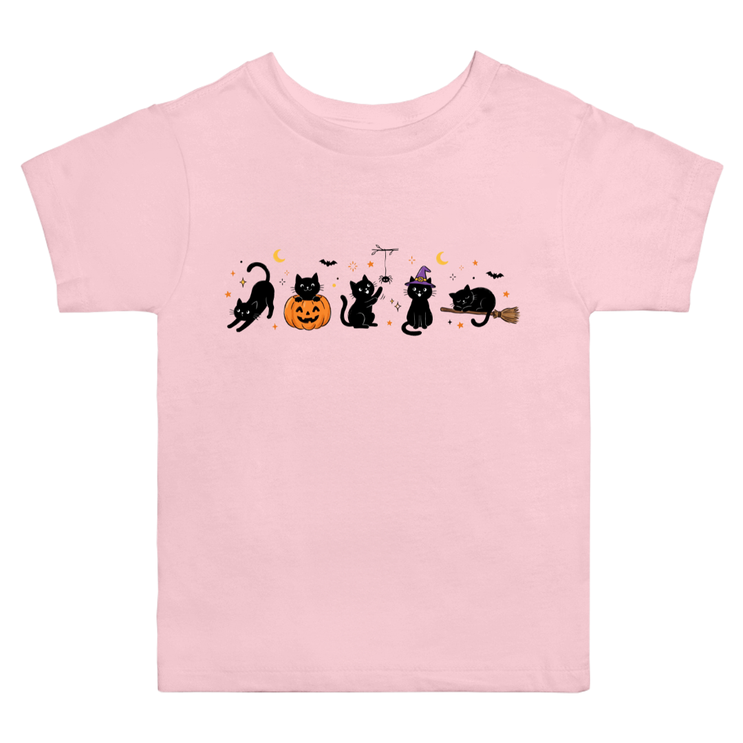Halloween Black Cat Doodles T-Shirt (toddler)