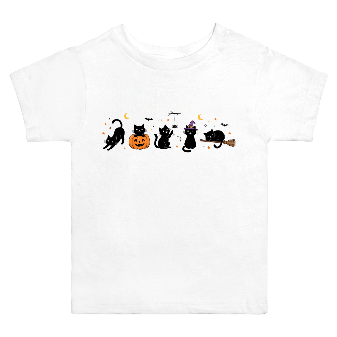 Halloween Black Cat Doodles T-Shirt (toddler)