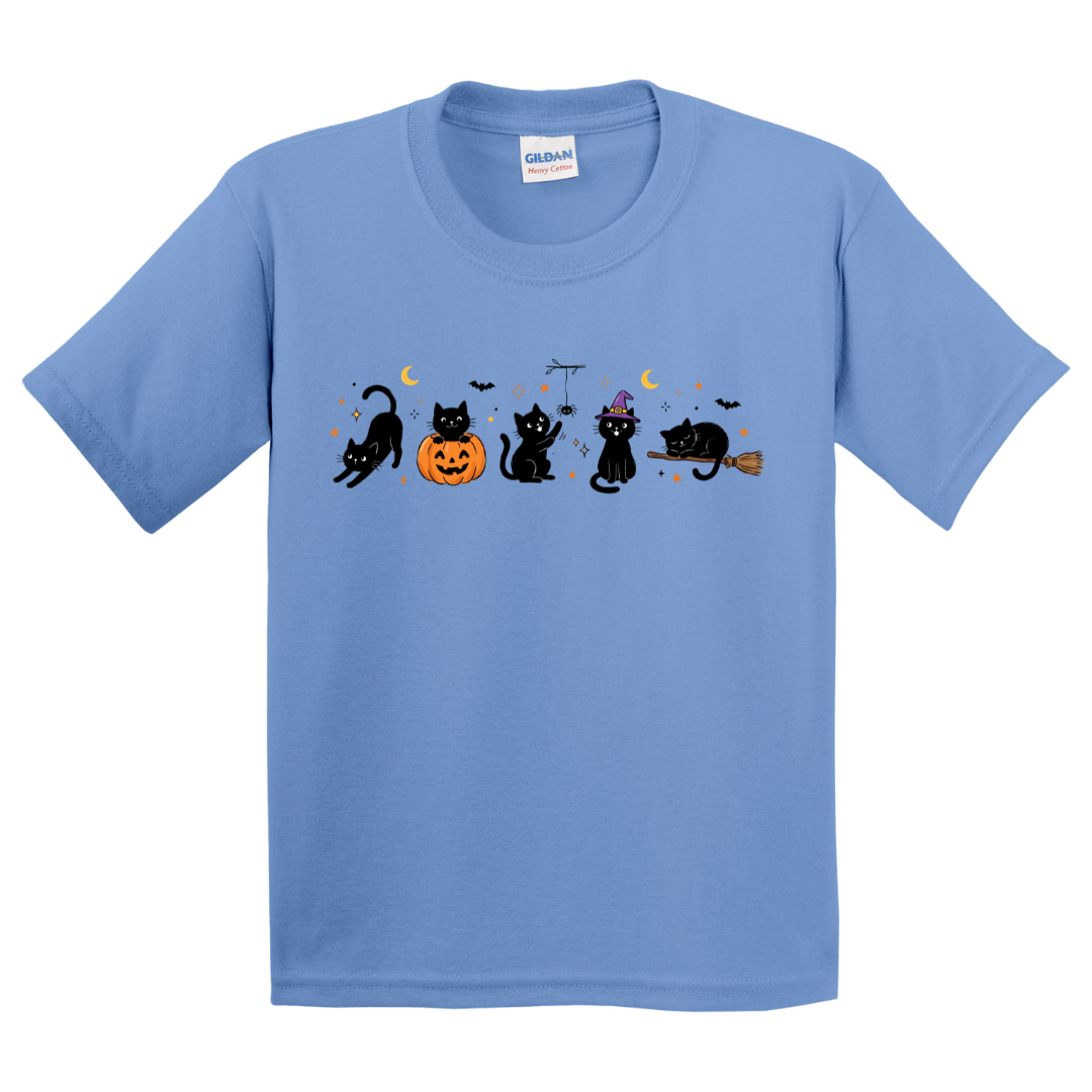 Halloween Black Cat Doodles T-Shirt (youth)
