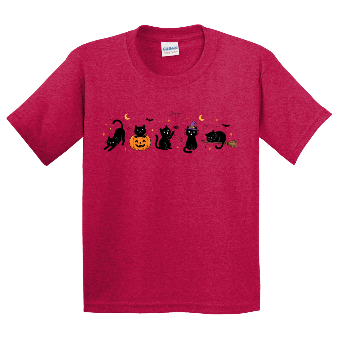 Halloween Black Cat Doodles T-Shirt (youth)