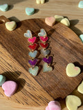 Long Glittery Heart Dangles
