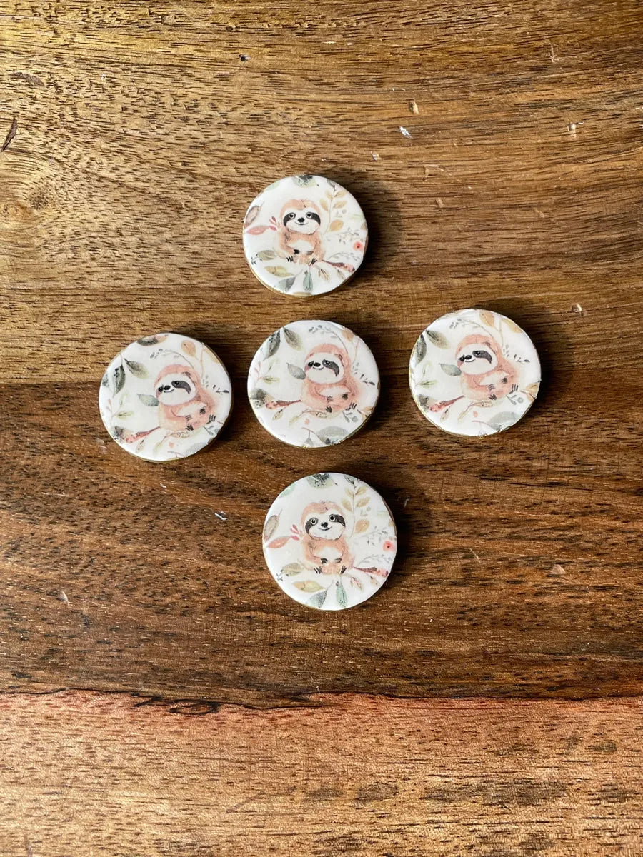 Round Sloth Magnet